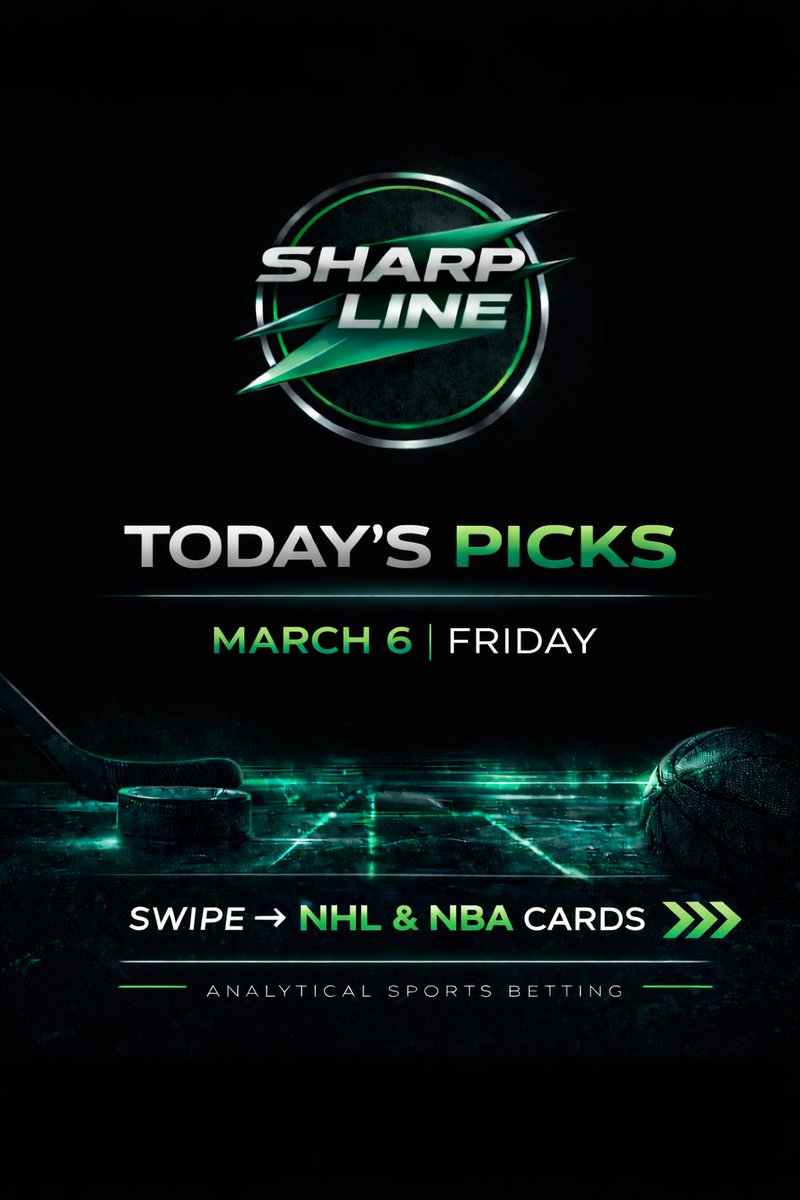TheSharpLine's tweet photo. TODAY’S CARD 🔥

NHL + NBA plays on a daily basis.
I analyze the matchup and find the plays so you don't have to. Just follow along and profit.

Swipe ➡️ for the full cards.

Let’s keep stacking units. 📈

👇 Drop your favorite play tonight.

#SportsBetting #GamblingTwitter https://t.co/PbRYgM1ZQi