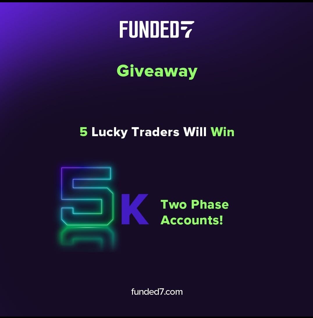 Funded7  Giveaway! 🎉

5x $5,000 Evaluation Account Giveaway 

- Follow: @Funded_7 <a href="/TodorFunded7/">Todor Georgiev CEO Funded7</a> <a href="/WilliamFunded7/">William</a> <a href="/AU79executioner/">Executioner.🥷🏾</a>
<a href="/executioner_AU/">executioner main G.</a> 

- Like &amp; Repost 

- Like &amp; Repost quoted post

- Tag 3 Traders