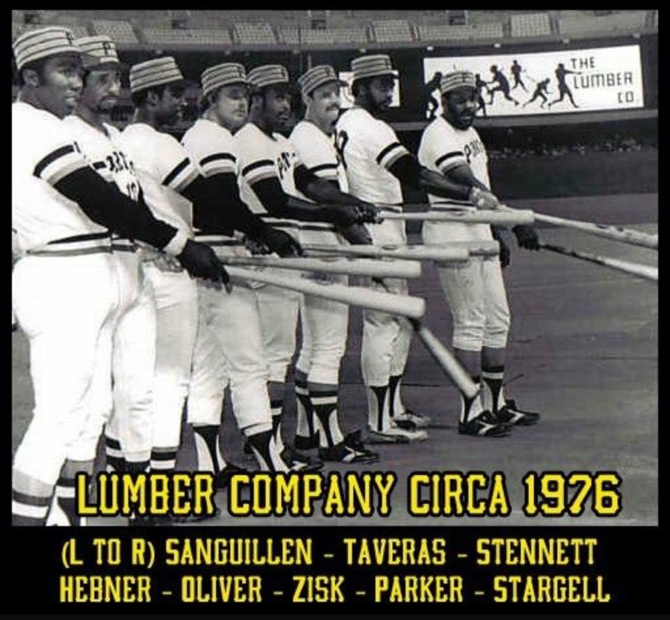 harvardplayer's tweet image. #FBF 1976 Pittsburgh Pirates, the lumber company locked and loaded lineup #Pirates