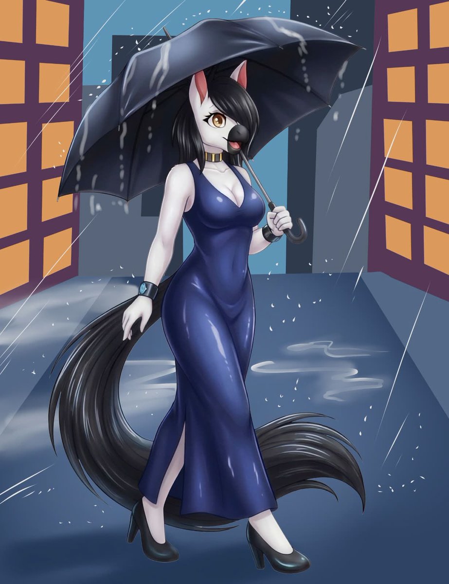 My oc Olivia walking down the streets on a rainy night.

Artist: <a href="/NexusArts0/">NEXUS (Commission Open)</a>