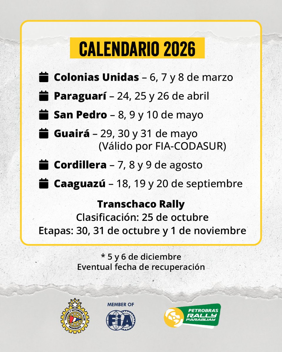 Touring y Automóvil Club Paraguayo tweet media