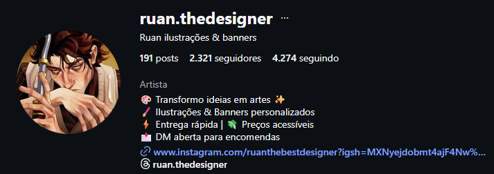 Olá amgs, tomem cuidado com esse perfil aqui, esse cara tem tentado vender comissões de ilustração usando artes roubadas e modificadas com IA de vários artistas, quando os donos comentam pedindo que ele remova a postagem, ele remove os comentários e bloqueia o artista