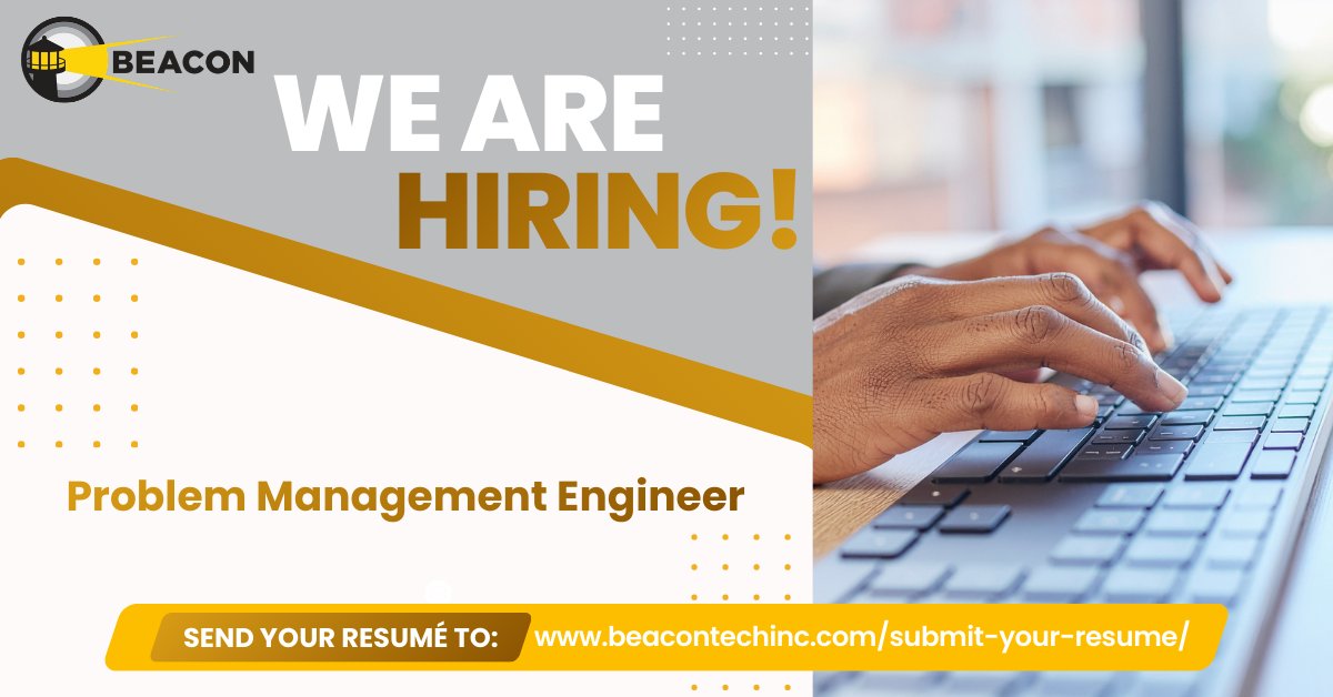 Happy Friday! Check out this new role. 
Problem Management Engineer: beacontechinc.com/careers/proble…
All roles: beacontechinc.com/careers/
#beacontechnologies #hiring