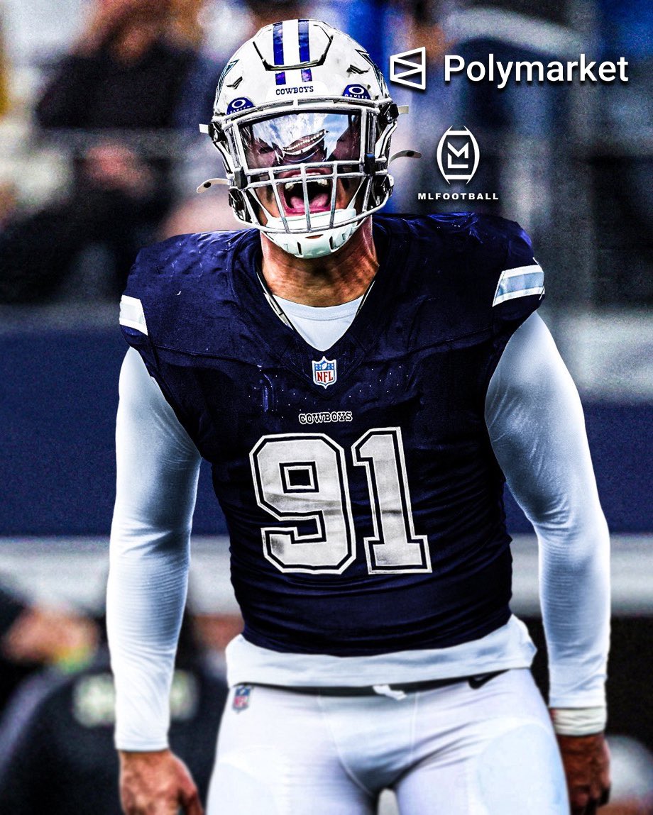 MLFootball's tweet image. 🚨BREAKING: The Dallas #Cowboys are the strong FAVORITES to sign #Bengals star Trey Hendrickson, per Polymarket.

Trey has a 30% chance of signing with Dallas this off-season.

Hendrickson is 31 years old and a 4x Pro Bowler &amp;amp; All-Pro, leading this league with 17.5 sacks in 2024.