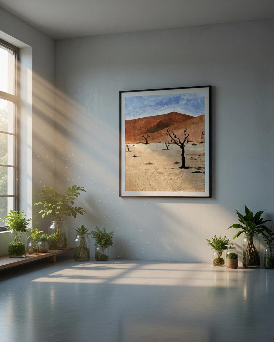 joeabdallah_'s tweet photo. Guess who painted this
clue: (the guy who once survived a house full of drama). 
And guess the title spoiler: it’s not ‘Reality TV Sunset’. 
#deadvlei #art https://t.co/U9APYJj8QN
