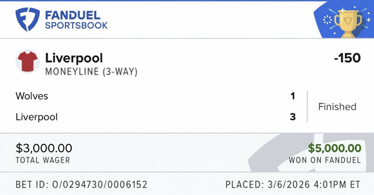 InfinitySportz1's tweet photo. Liverpool 3-way ML ✅ - 5,000$ 

Blowout Free play winner 💥
20-4 last 24 Free plays 🔥
11-0 last 11 Free plays 🤯

JOIN FOR FREE ⬇️⬇️
https://t.co/wdXFD8inlE

#Sportsbetting #GamblingTwitter #GamblingX https://t.co/mBO03AVjEz