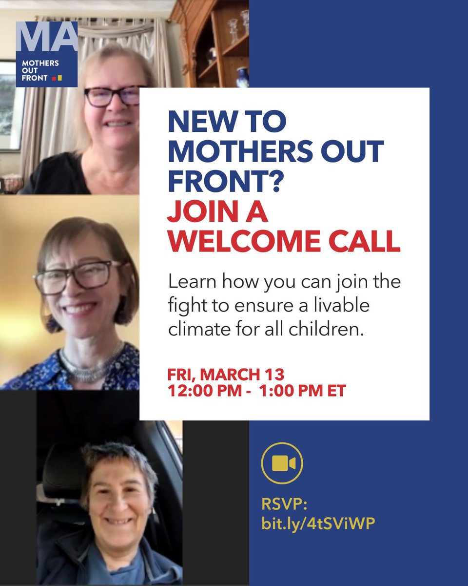 MOF_Mass's tweet photo. New to Mothers Out Front in Massachusetts? Massachusetts mothers and others are working together to ensure a livable climate for all children. Attend our March 13 Welcome Call, noon - 1pm, and learn how you can join the fight!

RSVP at https://t.co/LqxPyuOOqO https://t.co/qDkM3beajp