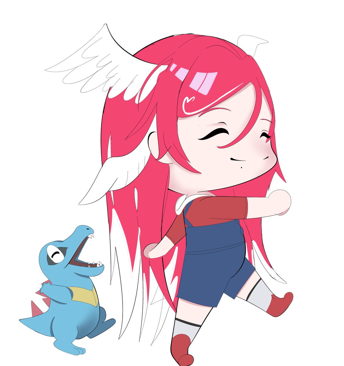 Some chibi/pokemon Practice. Everyone getting pokopia gave me an idea 

 #pillowdraw #HaeArts #emiliyart