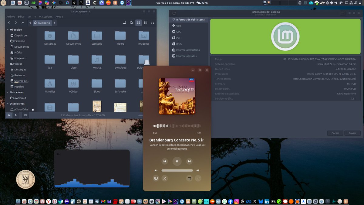 humbertovill68's tweet photo. #ViernesDeEscritorio Linux Mint 22.3 con tema e iconos Nordic.
#linux #opensource #cinnamon #gnomedesktop https://t.co/ezt2wNSkde