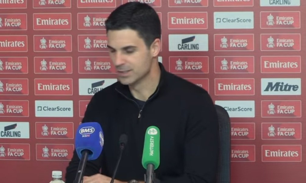 🎙 Mikel Arteta on Mansfield’s pitch.....

🗣 "It's normal. It's the beauty of this competition as well. You have to go there, you have to adapt.

 Since I was little, we've all been playing in those stadiums or worse, so you need to adapt to that context and make the most out of
