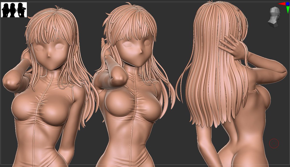 Alan_sebas030's tweet photo. Initial sketch of anime sculpture #zbrush https://t.co/jtwAivQiSA