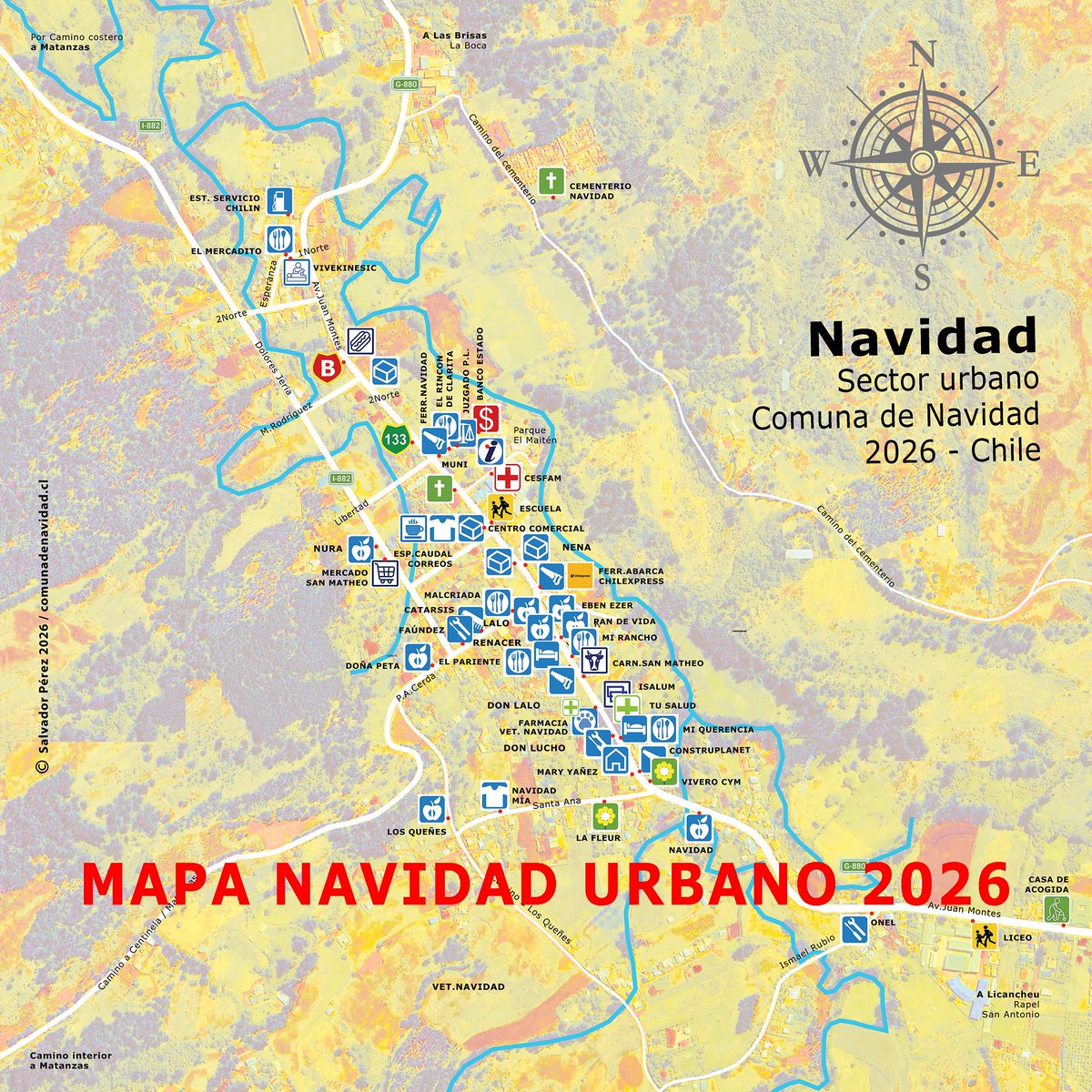 MAPA COMERCIAL URBANO DE NAVIDAD 2026 HOTELES RESTAURANTES FOODTRUCK SANGUCHERIAS SUSHI RESTOBAR BAR DE PLAYA GUIAS MONITORES DE SURF WINDSURF KITESURF VIVEROS COMPLETO CATASTRO DE ARTESANOS...
comunadenavidad.cl/portfolio/navi…