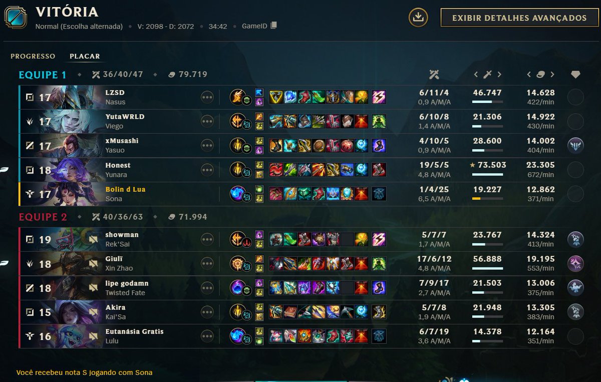 ai ai ai nasus falando da minha build, coitado, carregado