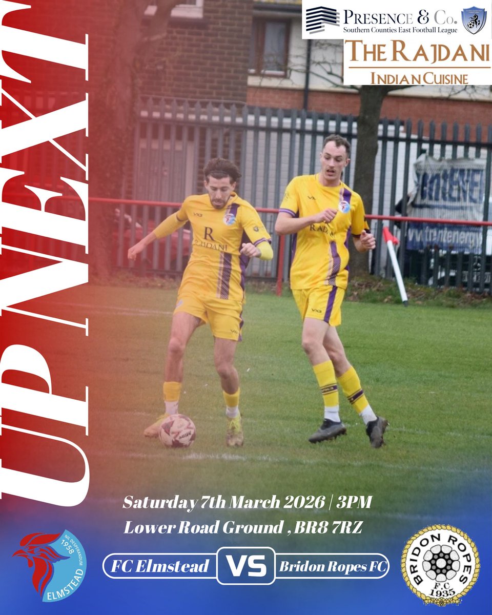 FElmstead's tweet photo. Up Next, we are at home again with our next league fixture vs @Bridon1935 Come on down to support the lads. 🩵❤️
📆 Saturday 7th Mach
🆚 Bridon Ropes FC
⌚️ 3PM
🏟️ Lower Road Ground
🏆Southern Counties East Football League
#FORZAELMSTEAD
@SCEFLeague
@rajdani https://t.co/qL2ns2bFAV