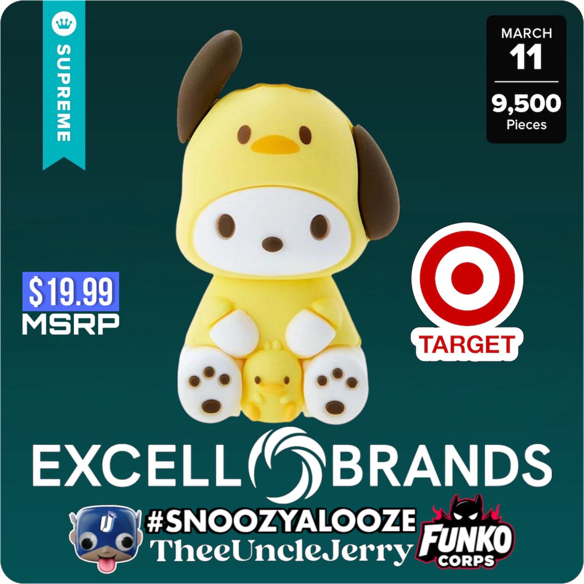 TheeUncleJerry's tweet photo. Next week..
Excell/Target Exclusive
Pop!Hello Kitty - Pochacco (Pi-Chan Onesie) LE Supreme 9500
Early link..
๐ https://t.co/txx07ScW0o
#Funko #Pochacco #PiChan #HelloKitty #SanRio #Ad https://t.co/sBxQsHtpvz