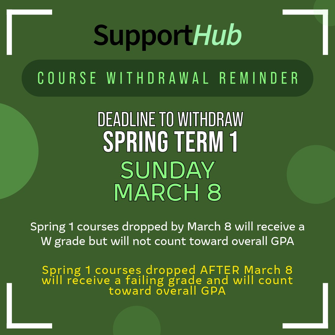 Need to withdraw from a spring term one course? Submit your request to the Support Hub before 11:59 PM EST tonight! support.lesley.edu/support/ticket…