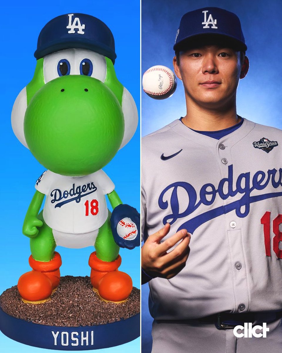 cllctMedia's tweet photo. Yoshi🤝Yoshi

The Dodgers are coming out of the gates HOT this season in the promotions department!

March 31, they're giving out Yoshi bobbleheads with No. 18 in celebration of The Super Mario Galaxy Movie. https://t.co/AByplLxBxk