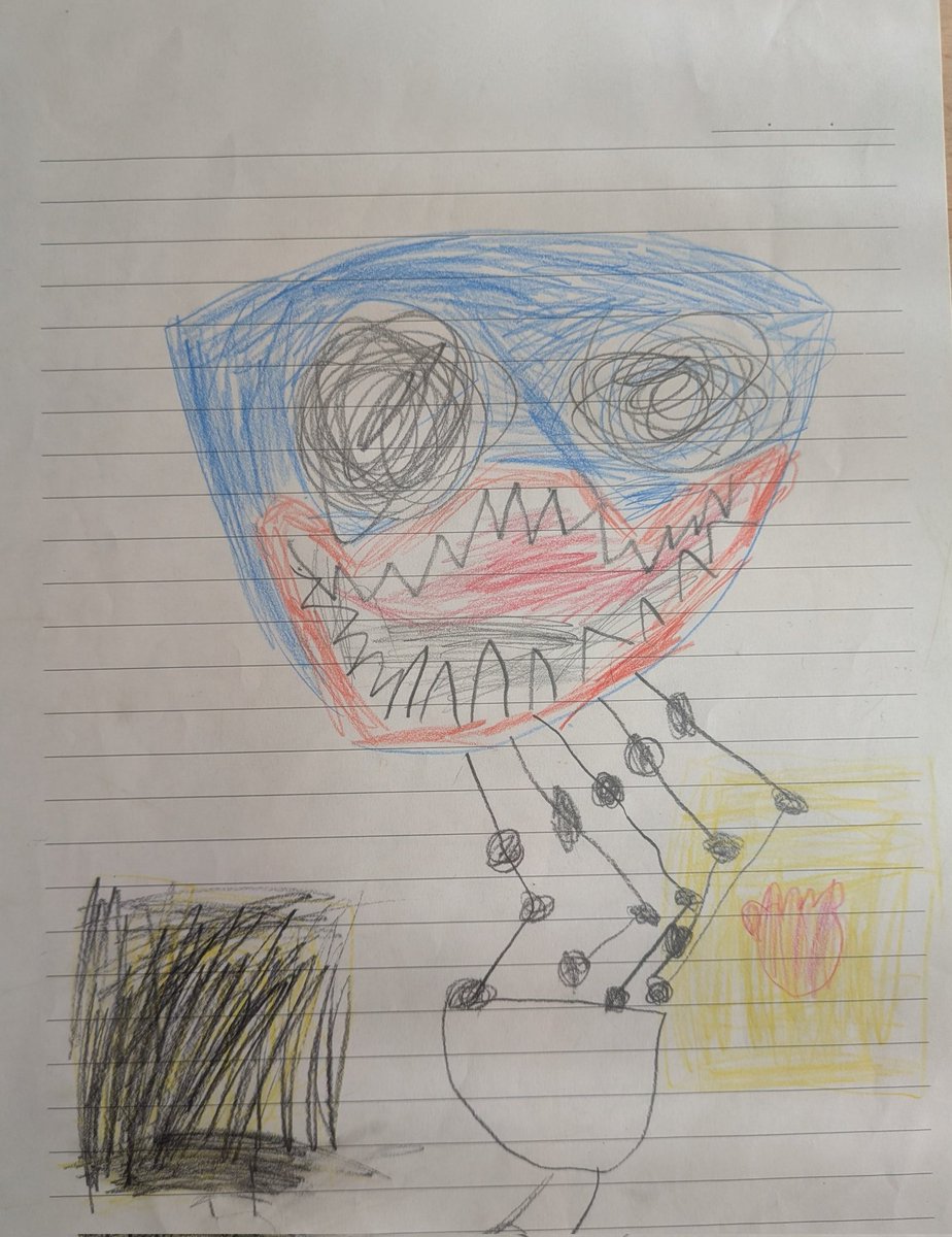 5歳児のがしゃどくろ絵画がXで14万いいね超え