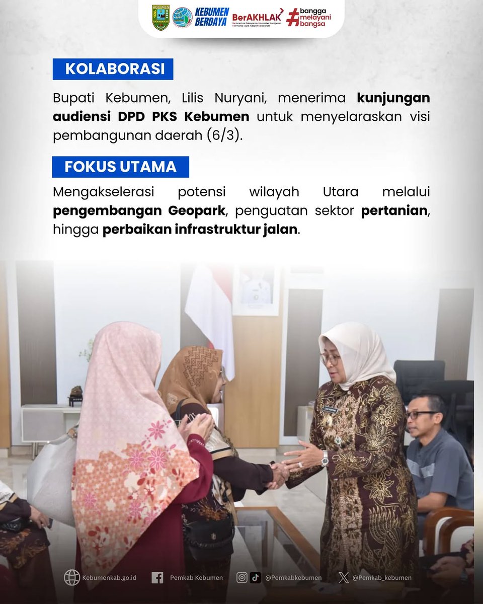 pemkab_kebumen's tweet image. Pemerintah Kabupaten Kebumen terus memperkuat kolaborasi dengan berbagai elemen politik.  #pemkabkebumen #kebumenberdaya #audiensi #geoparkkebumen