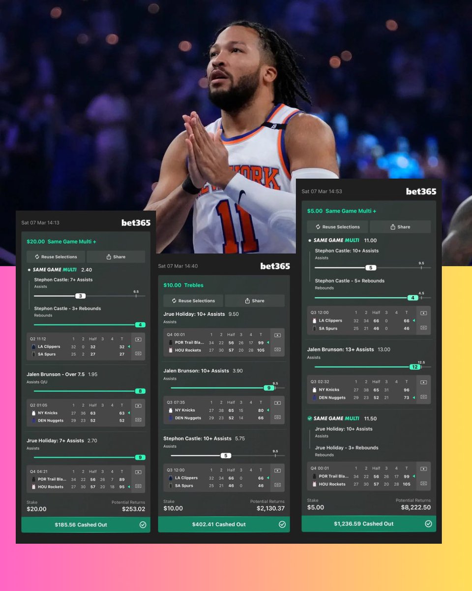 BANGGGGGG 🍀

$35 → $1,800 🤯🍀

Yes… thirty five dollars.

If you tailed this one you’re already cashing 💰

If you didn’t… don’t miss the next.

We’re running 40% OFF right now with code “BRUNSON” 👀

Lock in before the next slip drops:
buddysbets.com