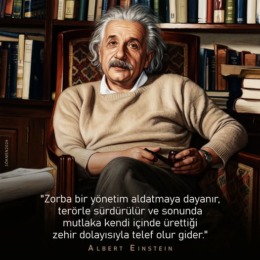 Baha_Benhan's tweet image. "Zorba bir yönetim aldatmaya dayanır, terörle sürdürülür ve sonunda mutlaka kendi içinde ürettiği zehir dolayısıyla telef olur gider." / Albert Einstein
#AlbertEinstein #Einstein #Zorba