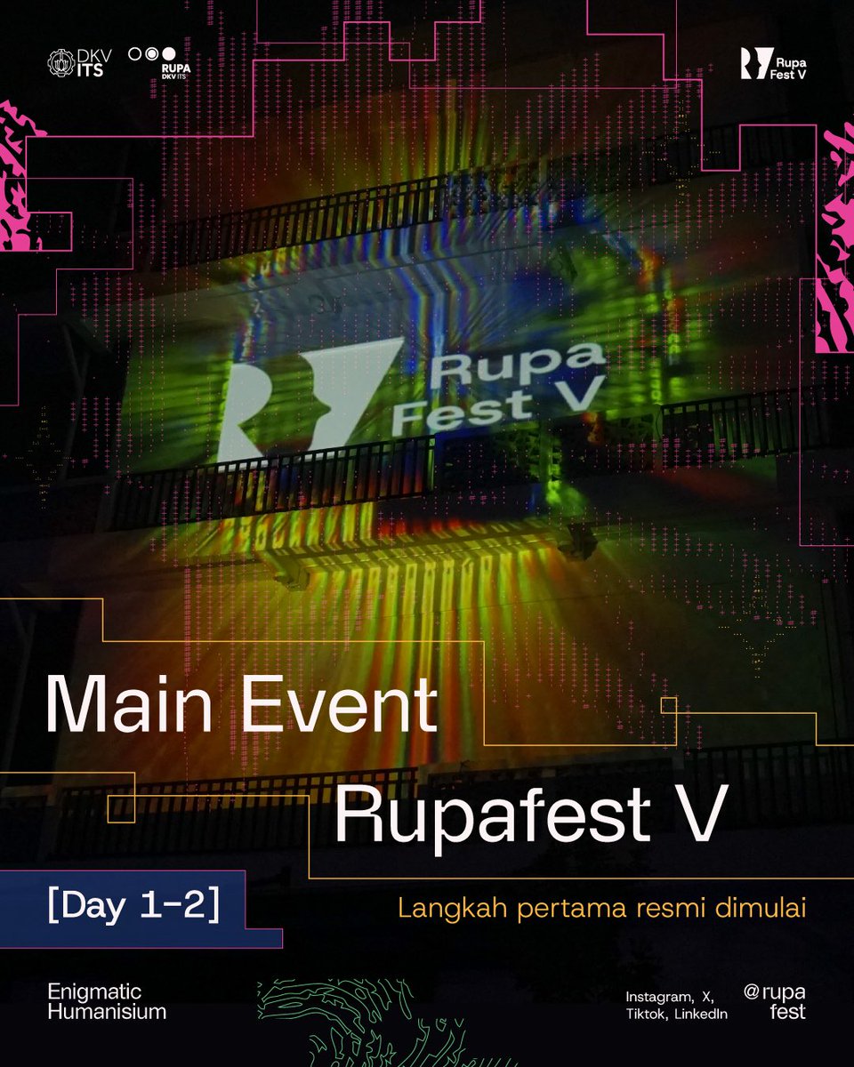 RupaFest's tweet photo. [KILAS BALIK MAIN EVENT]

Yuks kita balik bentar ke permulaan Rupafest V,, 

Ada penayangan projection mapping dan Rupa Diskusi pertama yang topiknya relate untuk desainer masa kini  lhoo! 🎞️ https://t.co/QqxEqWLFbB