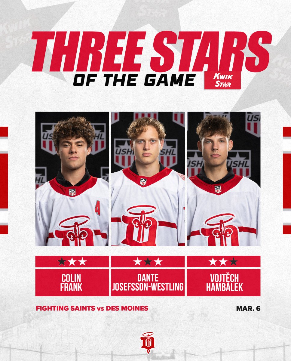 fightingsaints's tweet photo. Tonight's @KwikStar Three Stars! https://t.co/6Z1zX1RU99