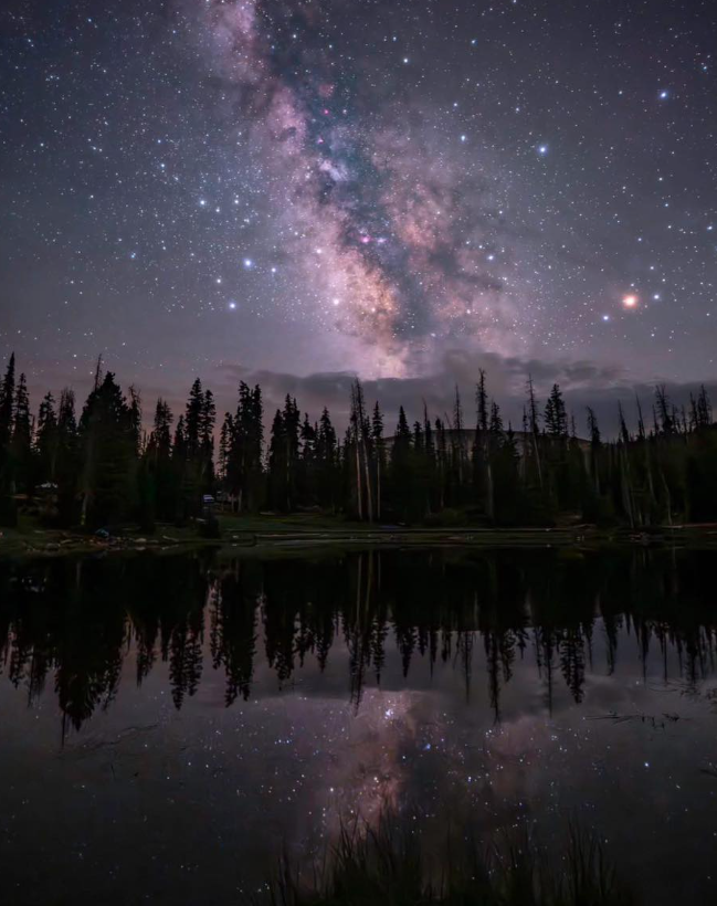 USNightSky's tweet photo. Under the untouched skies of High Uintas Wilderness, the glowing river of the Milky Way reflects across a still mountain lakewhere Earth meets the cosmos. π #Cosmos
#NightPhotography
#ExploreUtah https://t.co/uM7Aa1MxiO