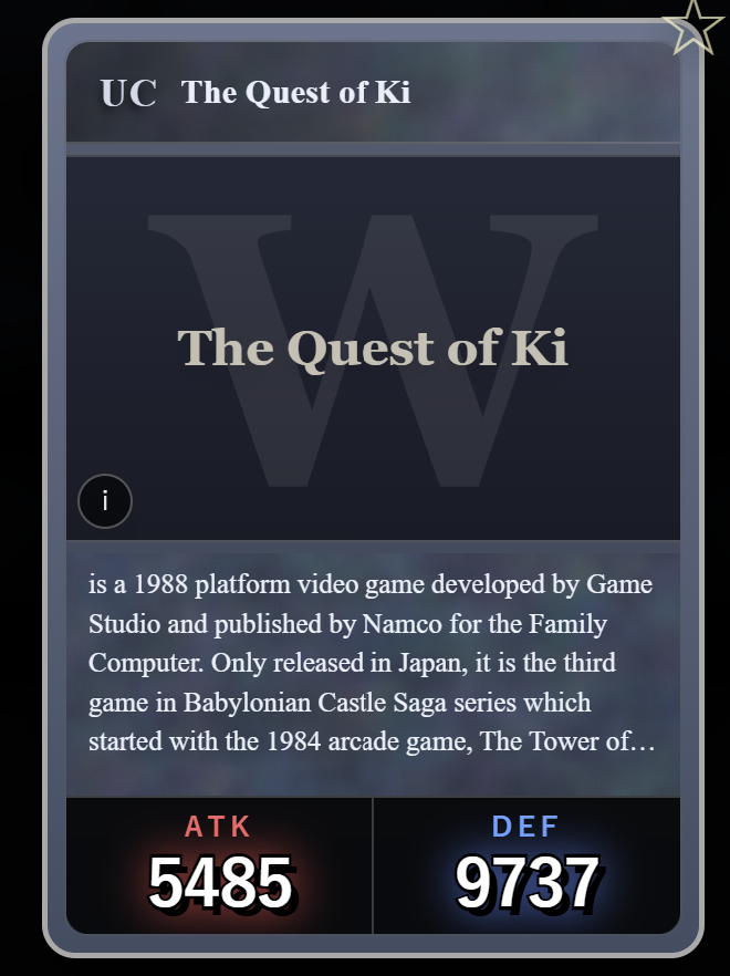 ev0lence's tweet photo. Wikigacha UC - The Quest of Ki [Famicom] https://t.co/2aZSbvbAmk
