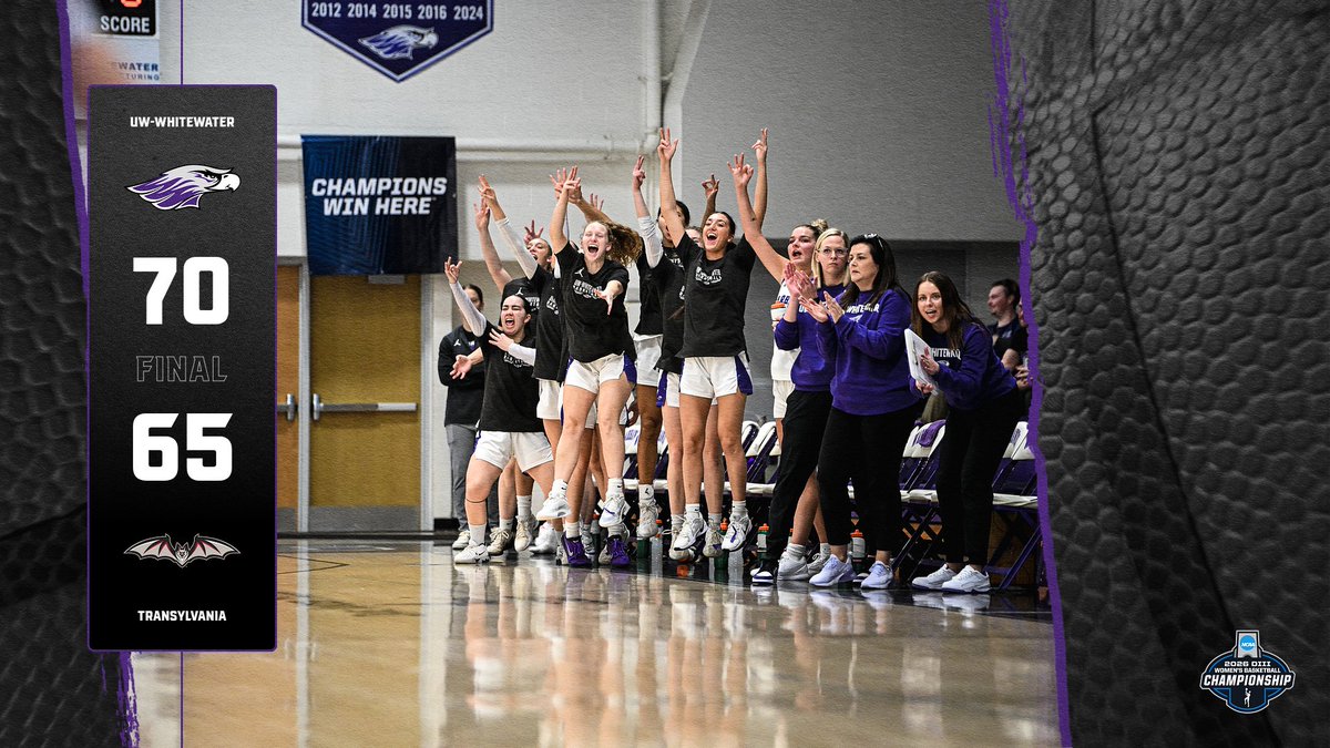 WARHAWKS WIN!!!

A 21-13 fourth quarter leads UWW over Transylvania in the NCAA Tournament.

Warhawk Leaders:
M. Gillis: 22 pts, 5 rebs
B. Stenklyft: 16 pts, 5 rebs
B. McCurdy: 14 pts
