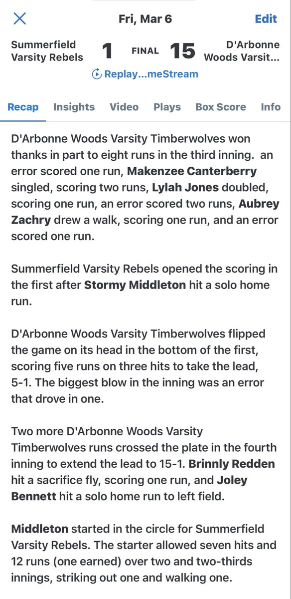 DWCS_SOFTBALL's tweet photo. https://t.co/QSneRmikp5