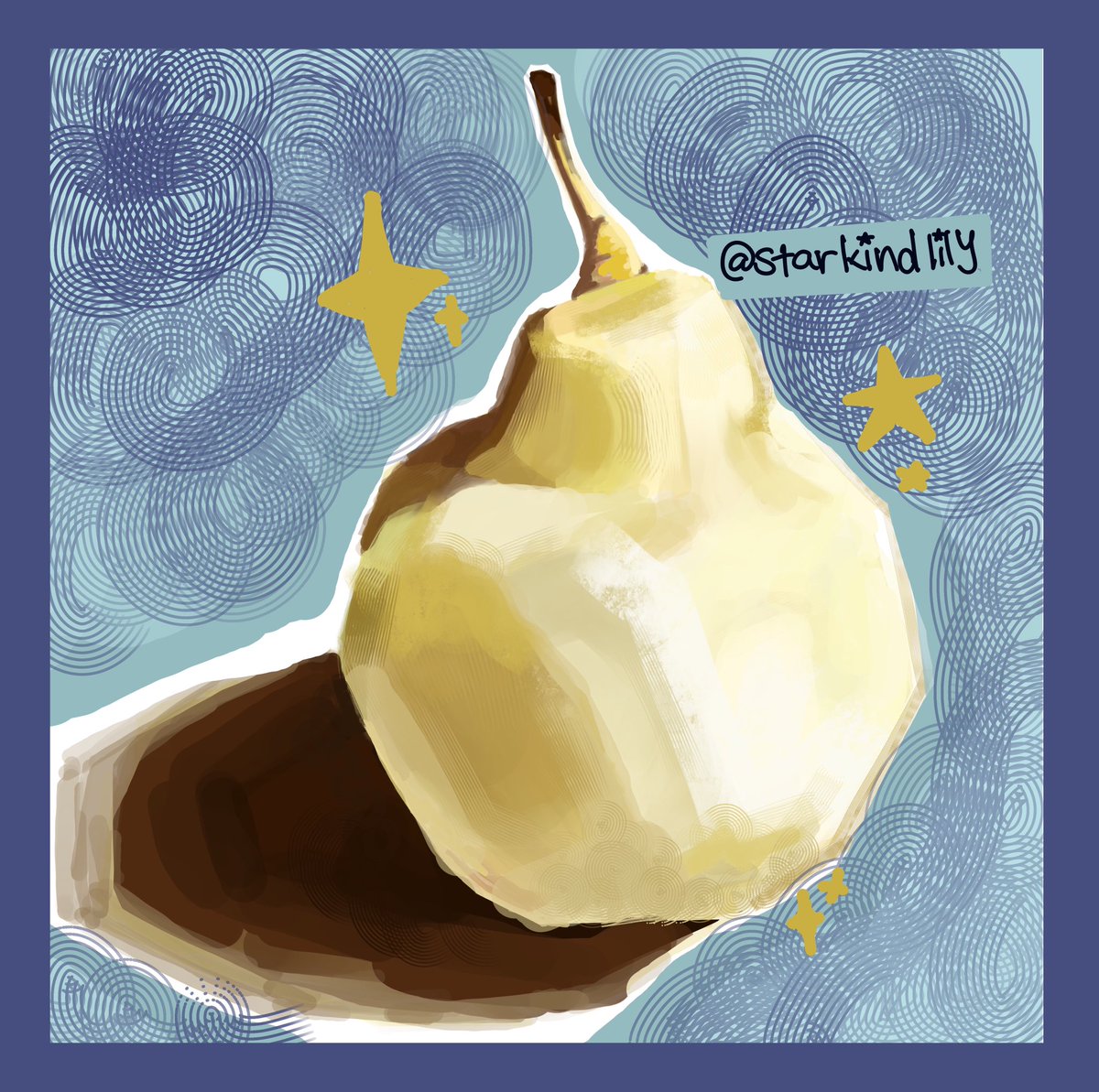 starkindlily's tweet photo. just the pear from today :) (study) (2hrs) https://t.co/wTbNmjwU2D