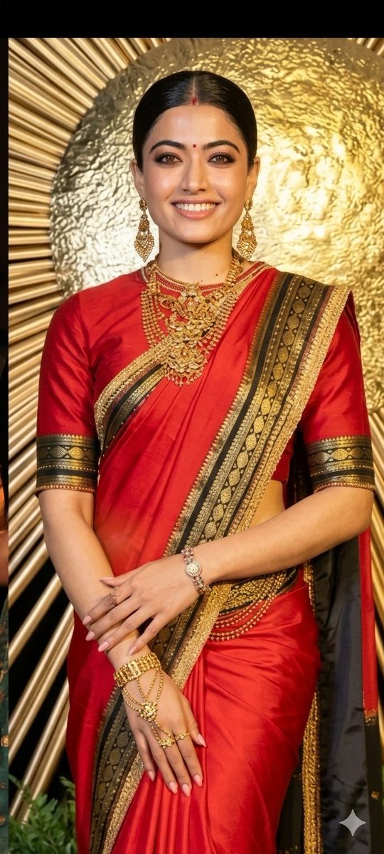 The most captivating bride, filled with royal elegance and a beautiful smile ♥️
<a href="/iamRashmika/">Rashmika Mandanna</a>
#RashmikaMandanna