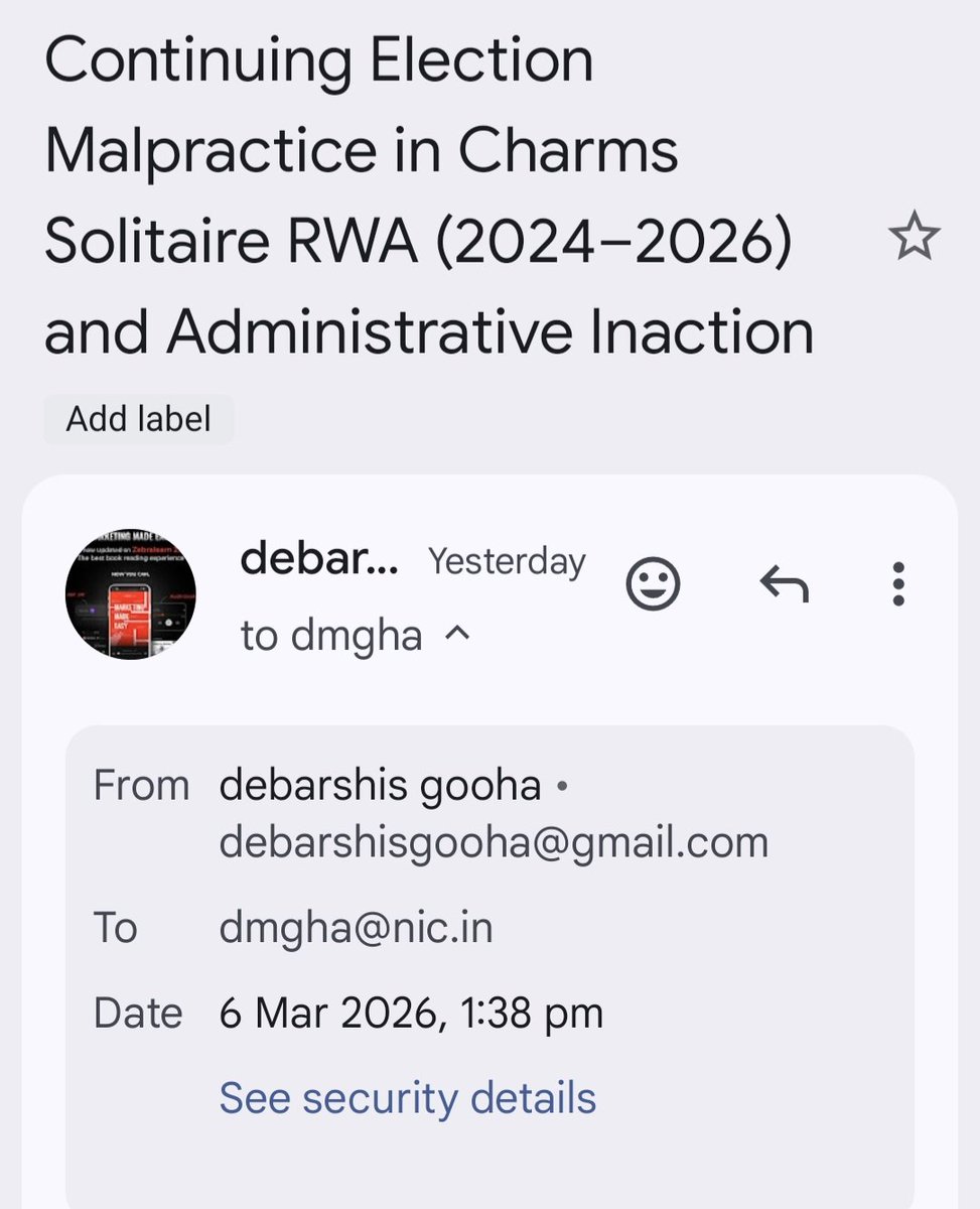 DGooha19's tweet photo. @dm_ghaziabad To
The District Magistrate
Ghaziabad Uttar Pradesh
Subject: Seeking Immediate Intervention in Continuing Election Malpractice in Charms Solitaire RWA (2024–2026) and Administrative Inaction. 
#RegisterSocietyandChitFundghaziabad https://t.co/gU7sNaCUtH