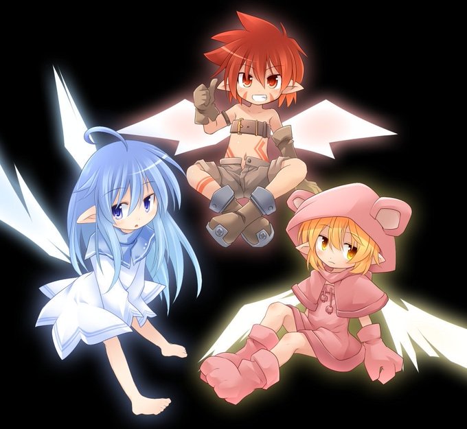 そこに 3びき ようせいが いる じゃろう! #3月になったから3人並んだ画像を貼ろうぜ