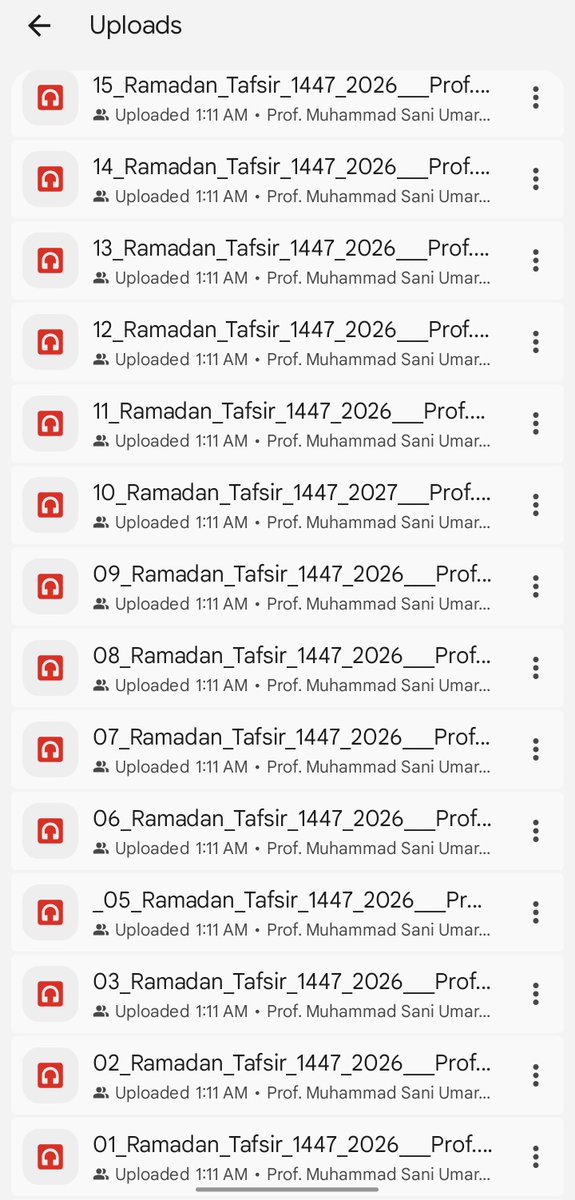 AysheertG's tweet photo. Prof. Muhammad Sani Umar Rijiyar lemo's Tafsir 2026 Audio. Here is the link for access to the complete Tafsir. Not more than 25MB each Audio. 

https://t.co/HoqoqCSgOK https://t.co/WpS6xa2OUC
