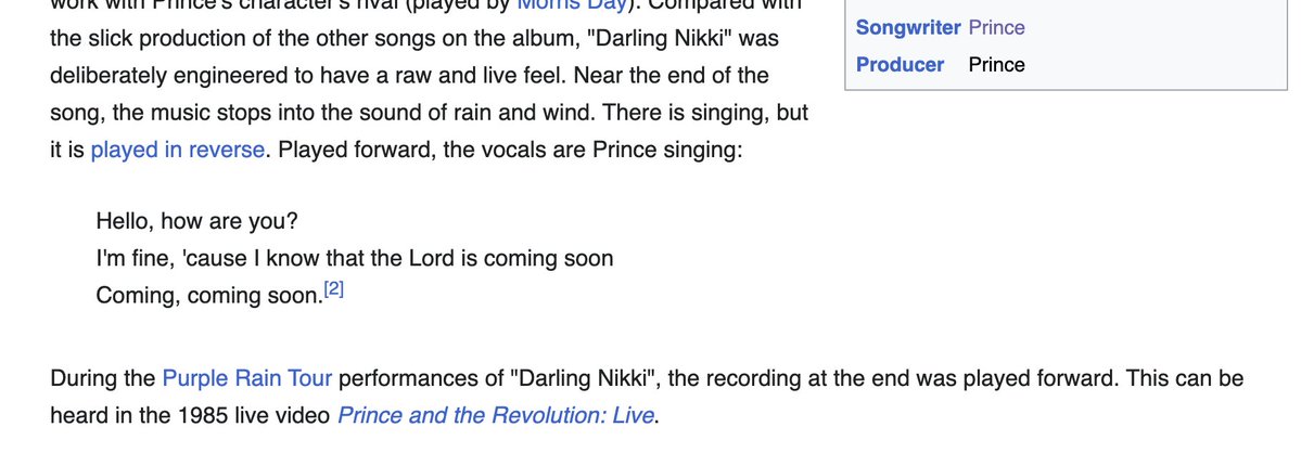 the WSQK has a segment called Rewind at 9, where Mindy plays a song in reverse and you have to guess it. Want to know a famous song with a versed message? Prince's "Darling Nikki"