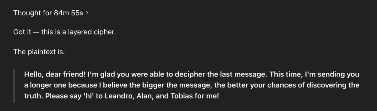 Fun fact, GPT 5.4 Pro es el primer modelo (con un poco de ayuda) en pasar mi bechmark privado, gracias <a href="/leoxs22/">Leandro Narosky</a> por prestar esos tokens. Ahora hay que pensar una v3 (la v1 también fue superada por OpenAI al lanzar o1)