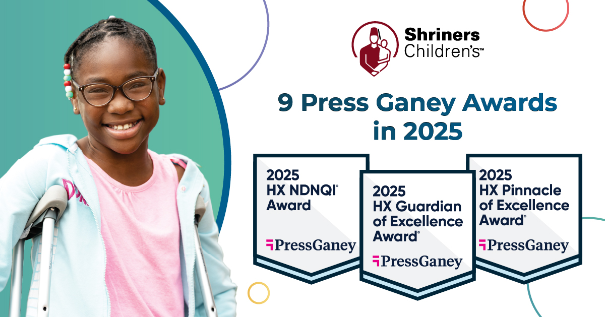 shrinershosp's tweet photo. Nine @PressGaney Awards! Shriners Children’s has again been recognized as one of healthcare’s standout organizations for our high standards in patient experience, employee experience, safety and quality. These awards reflect how patients and families feel they are cared for — and that experience is shaped every day by the dedication, compassion and teamwork of our staff across the system. https://t.co/24QjSHaGbk