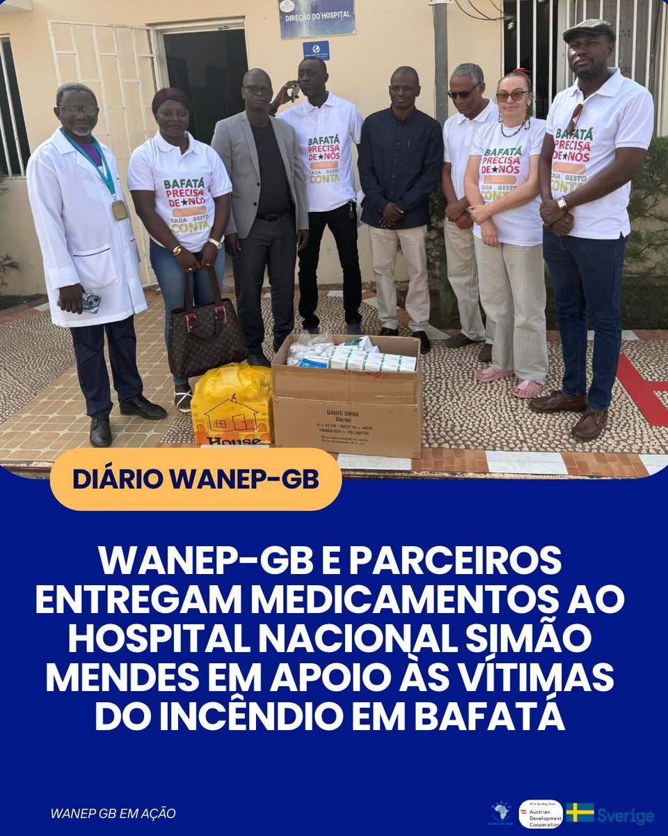 wanep_gb's tweet photo. WANEP-GB E PARCEIROS ENTREGAM MEDICAMENTOS AO HOSPITAL NACIONAL SIMÃO MENDES EM APOIO ÀS VÍTIMAS DO INCÊNDIO EM BAFATÁ.🇬🇼🙏🙌

No quadro da ação solidária de angariação de fundos destinada a apoiar as vítimas do recente incêndio ocorrido na cidade de Bafatá. https://t.co/BPbJoZU0qH