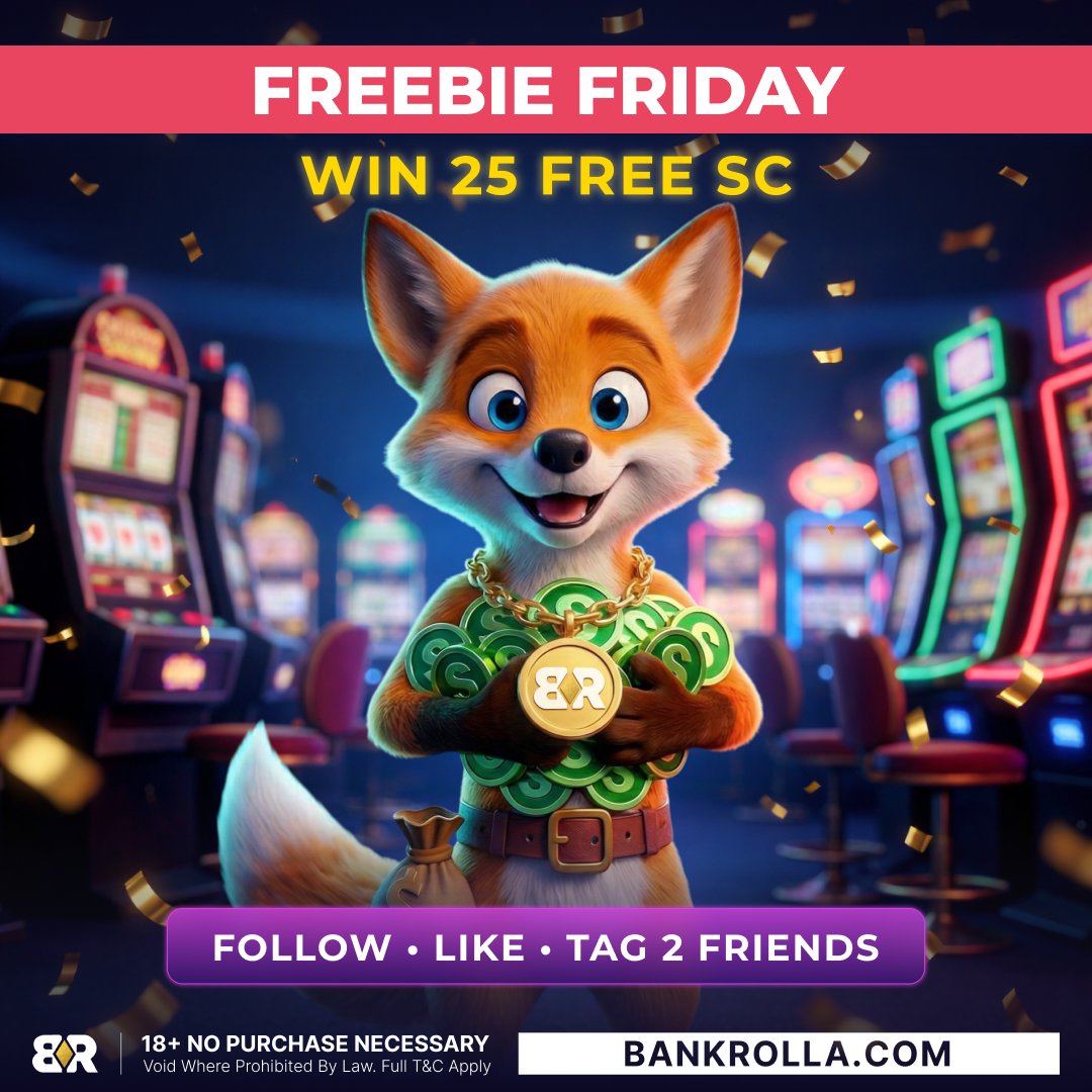 bankrollacom's tweet photo. 🎁 FREEBIE FRIDAY 🎁

We are giving away FREE 25 SC! 🦊💰

1️⃣ Follow @bankrollacom
2️⃣ Like this post❤️
3️⃣ Tag 2 friends 👥

Stories = double chance 📲 
Winner announced on Monday 🏆

#FreebieFriday #Bankrolla #Giveaway #FreeCoins #Sweepstakes #BankrollaWins https://t.co/NOaXVuoP4L