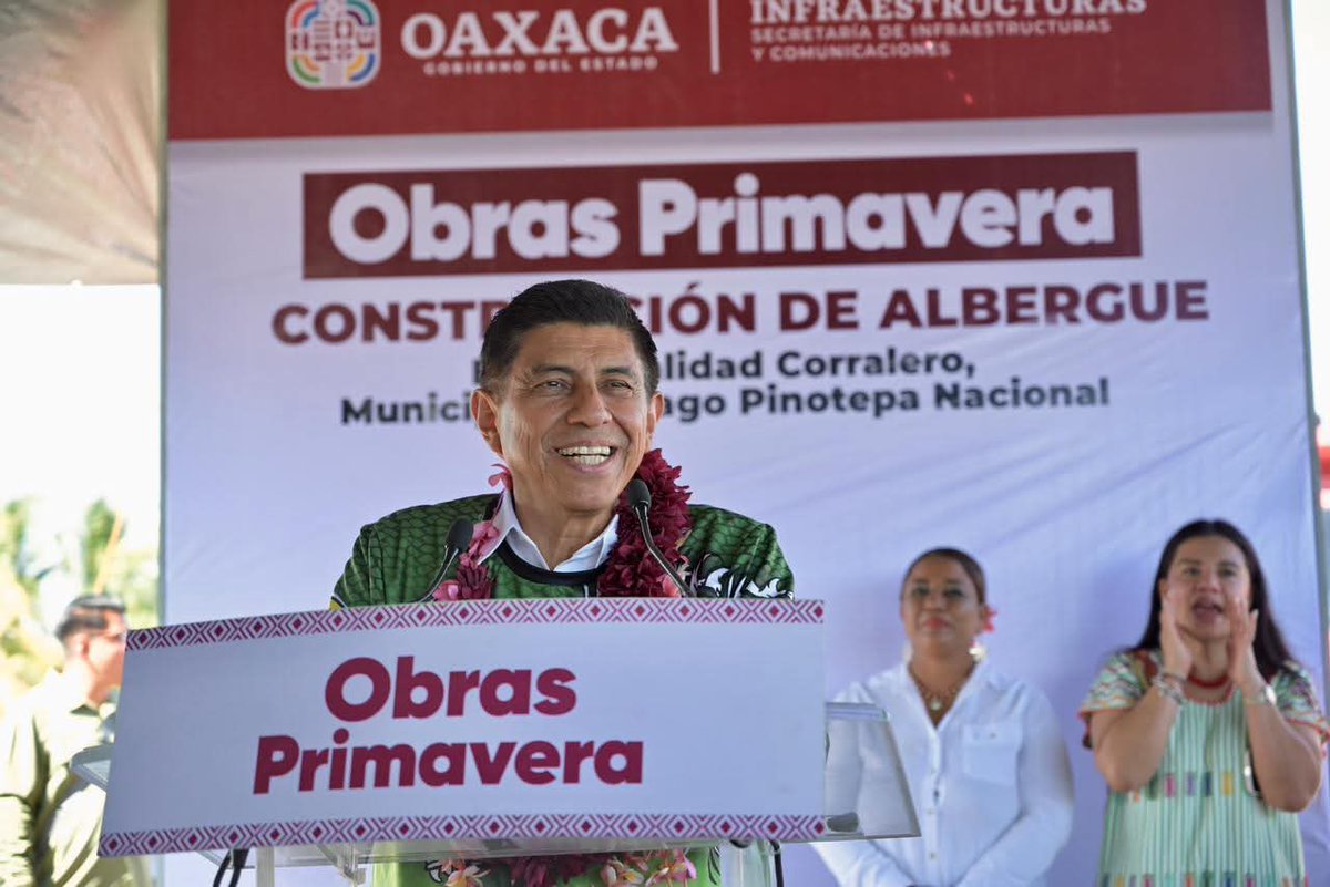 3️⃣ En #Corralero, puso en marcha la construcción de un albergue digno y seguro para salvaguardar a las familias en momentos de emergencia. Con estas acciones, la #PrimaveraOaxaqueña demuestrañ con hechos que trabaja para garantizar desarrollo, protección y bienestar.