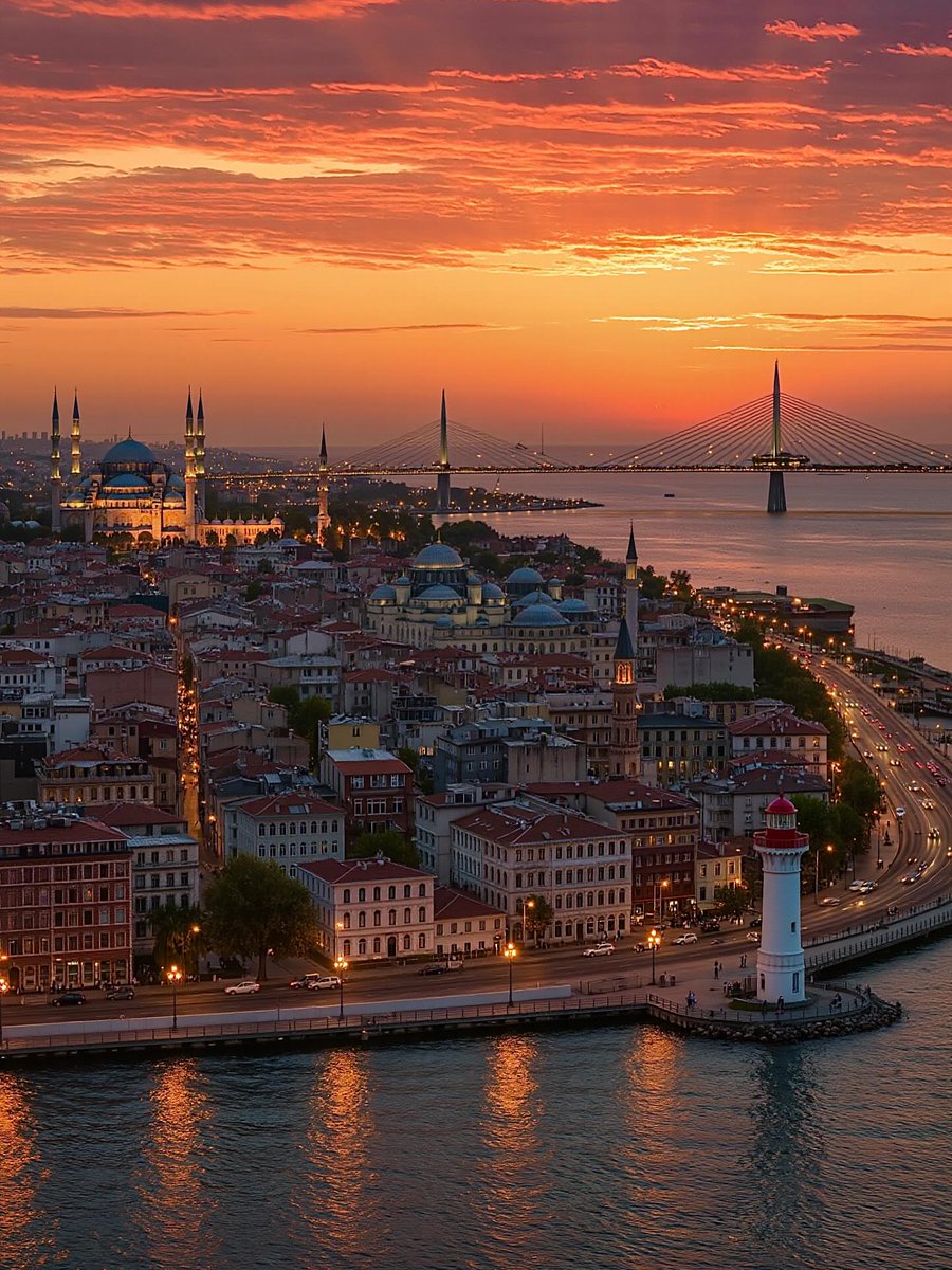 TravelBucketX's tweet photo. Incredible sunset in Istanbul, Turkey 🇹🇷 https://t.co/Fu1E5nJ2Nv