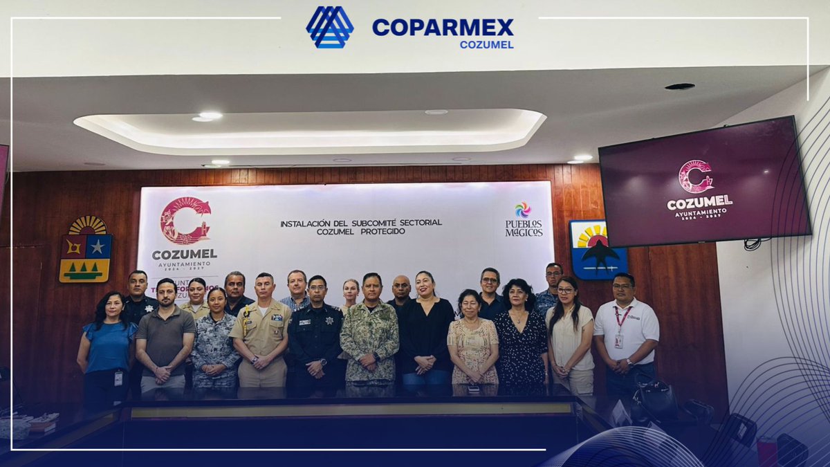 El Ing. Alejandro Gutiérrez Sánchez participó en la Sesión de Instalación del Subcomité Sectorial “Cozumel Protegido” del COPLADEMUN 2024–2027, espacio de participación para fortalecer la planeación y la seguridad en el municipio.

#Cozumel #COPLADEMUN #COPARMEX