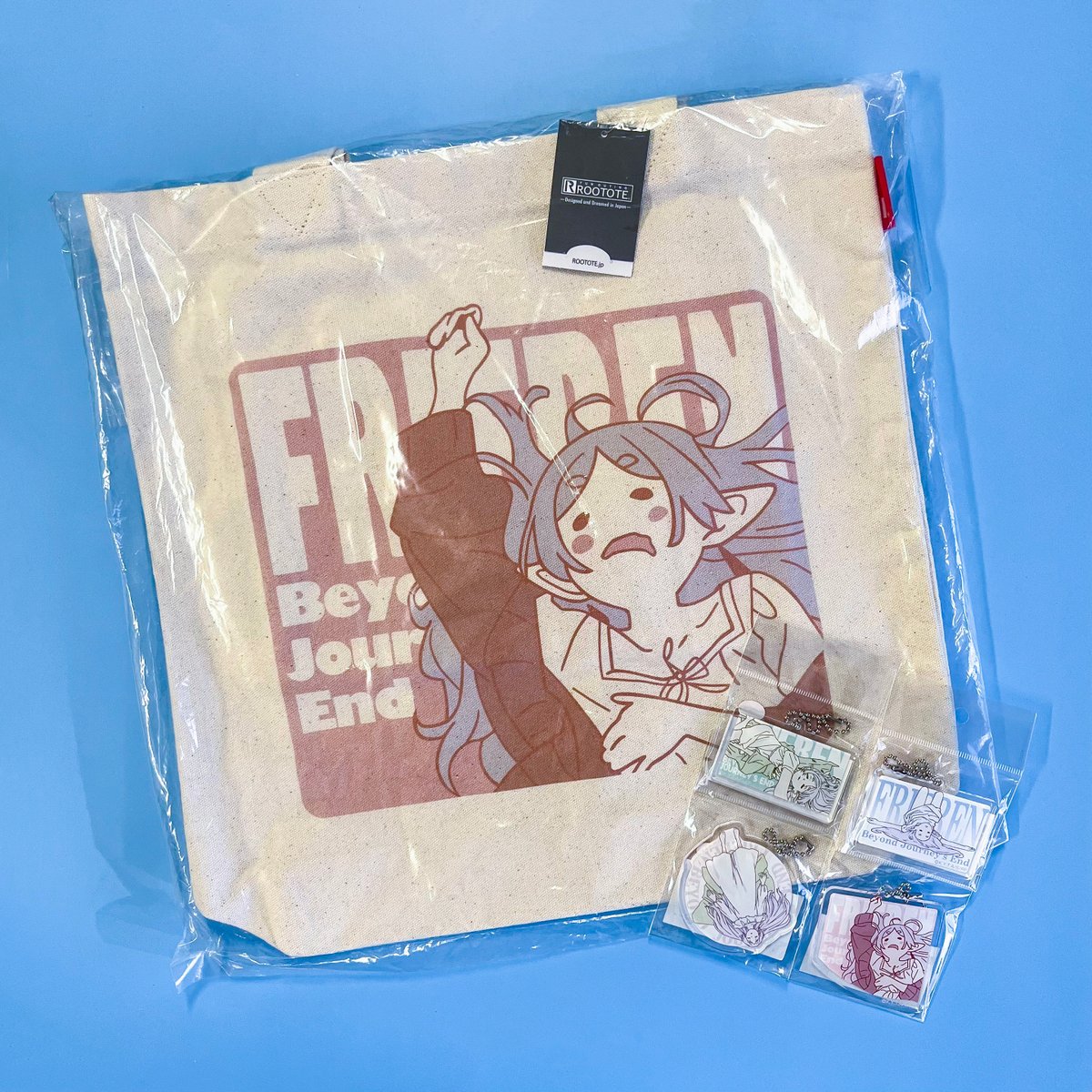 KinokuniyaUSA's tweet photo. Don't sleep on new Frieren tote bag and keychains! 🧝‍♀️😴

Now available online while supplies last!

Shop now:
https://t.co/vX42qUVOsv https://t.co/K1hjeRCDXZ