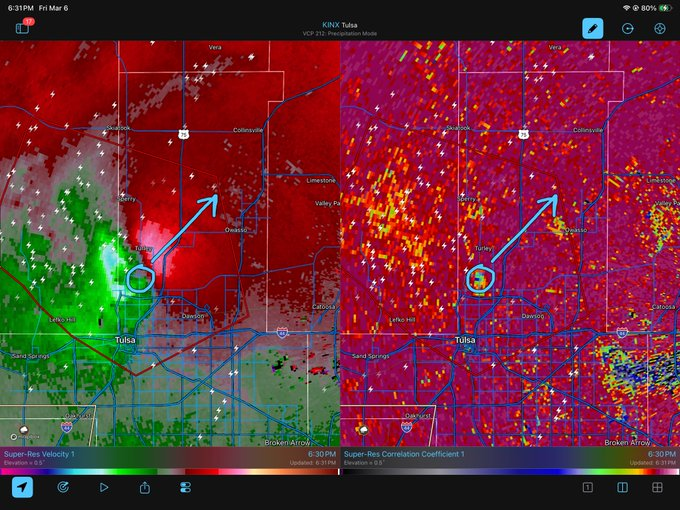 Olumayhor's tweet photo. Confirmed tornado 2 miles south of #Turley, OK. Moving NE @ 35 mph #okwx
Stay safe everyone
#okwx #severewx #Oklahoma #Tornado #severewx #severeweather https://t.co/Zs3wRXAnBj