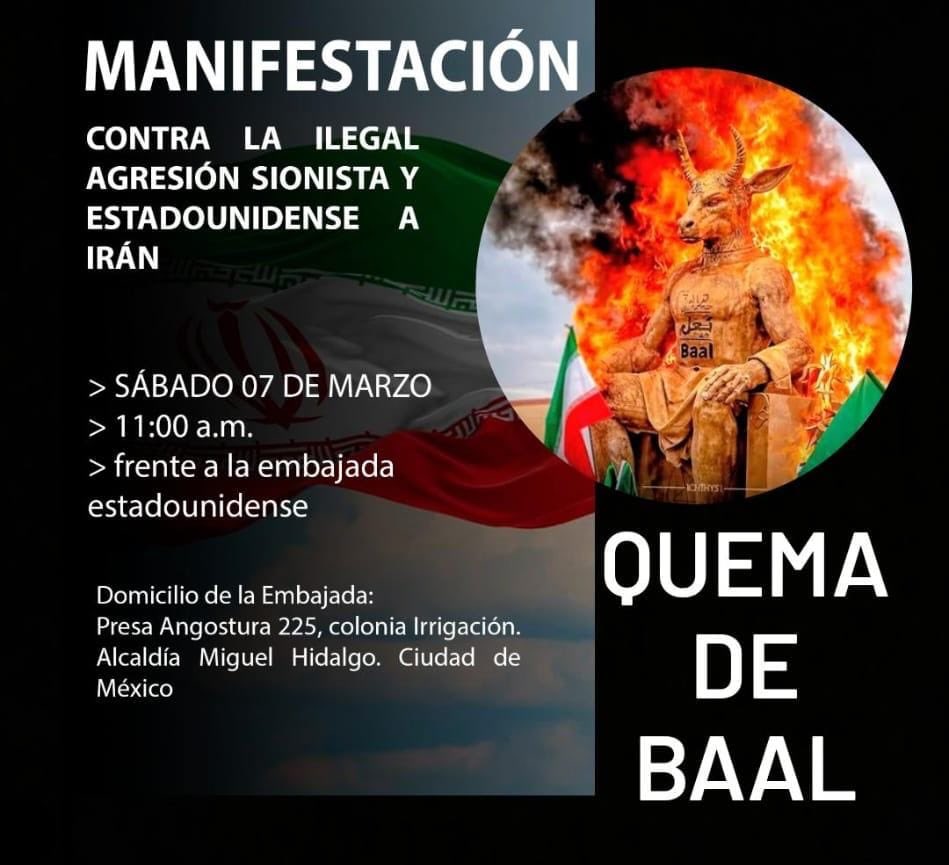 Uf Manifestación contra el “Cartel Epstein” y su culto a Baal