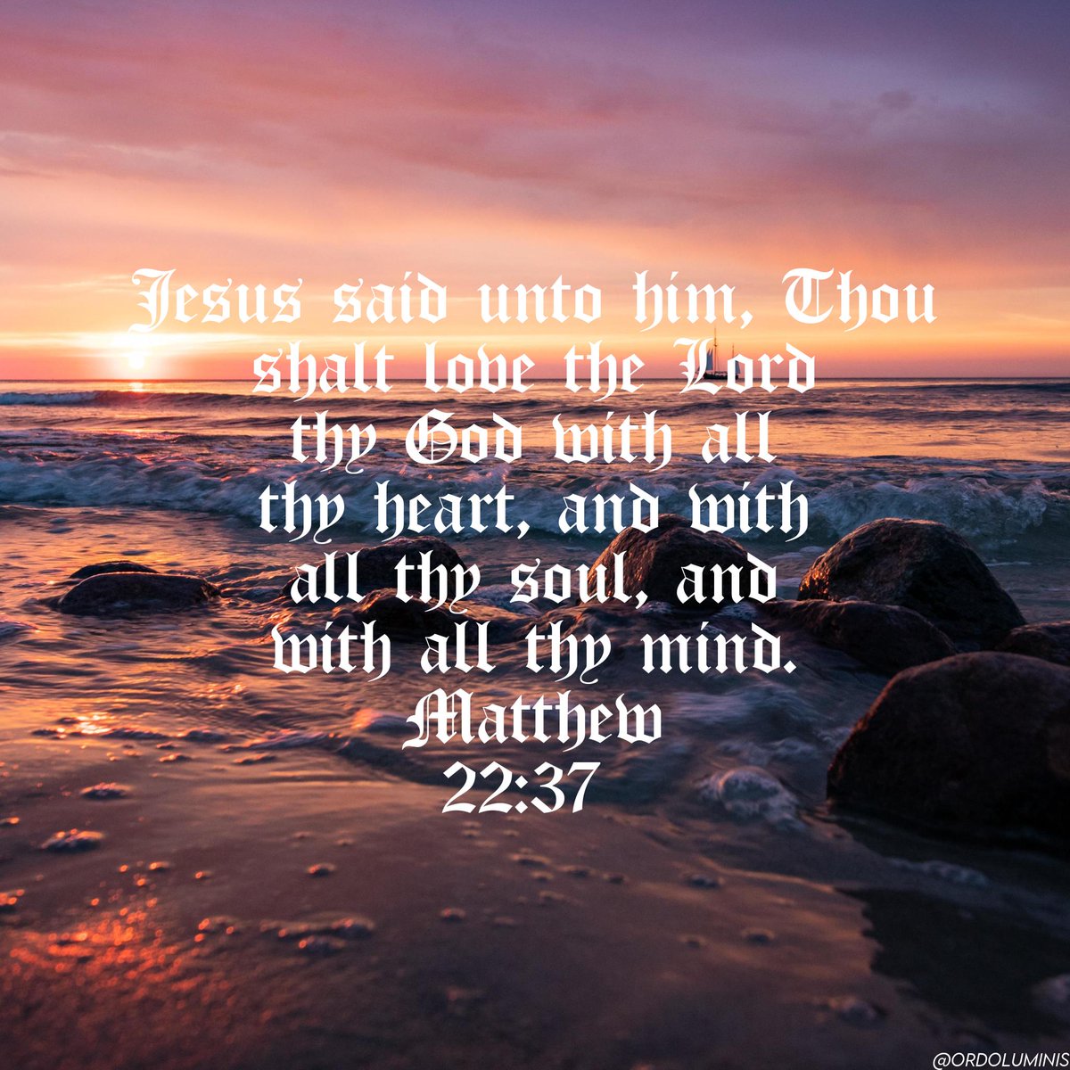 "Jesus said unto him, Thou shalt love the Lord thy God with all thy heart, and with all thy soul, and with all thy mind." — Matthew 22:37 KJV

#Jesus #God #Bible