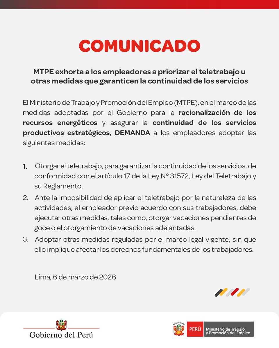 Ministerio de Trabajo y Promoción del Empleo tweet media