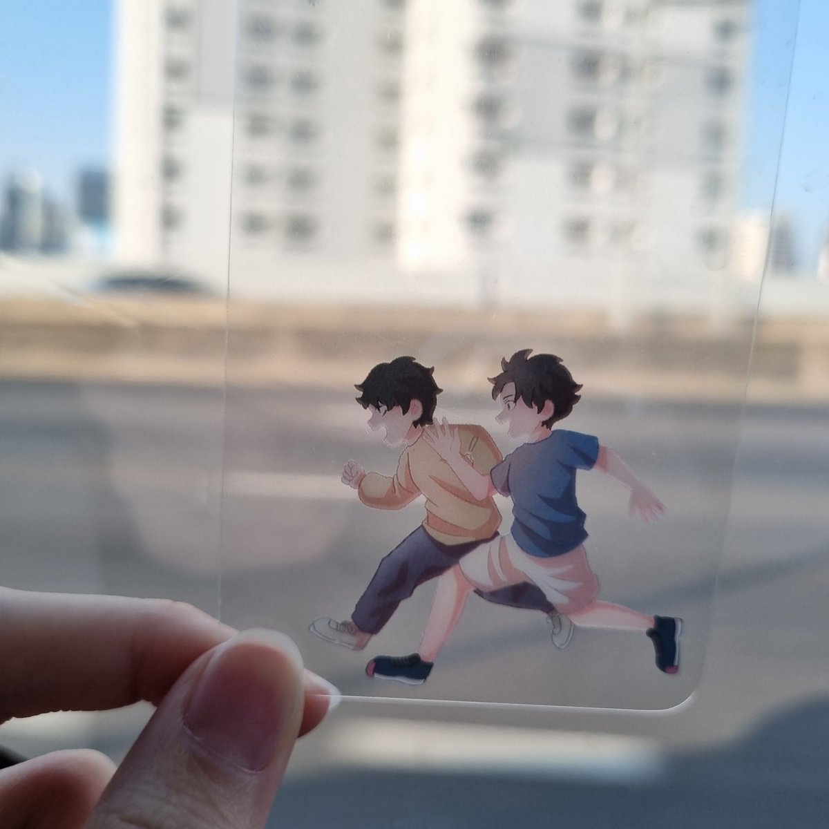 ตัวอย่างการใช้งานการ์ดใสวิ่งยับไปกับน้องโคน้องโทค่ะ✨️ เช้านี้ก็พาน้องไปวิ่งบนทางด่วน555555
#CQ9_SUN #ComicSquare9